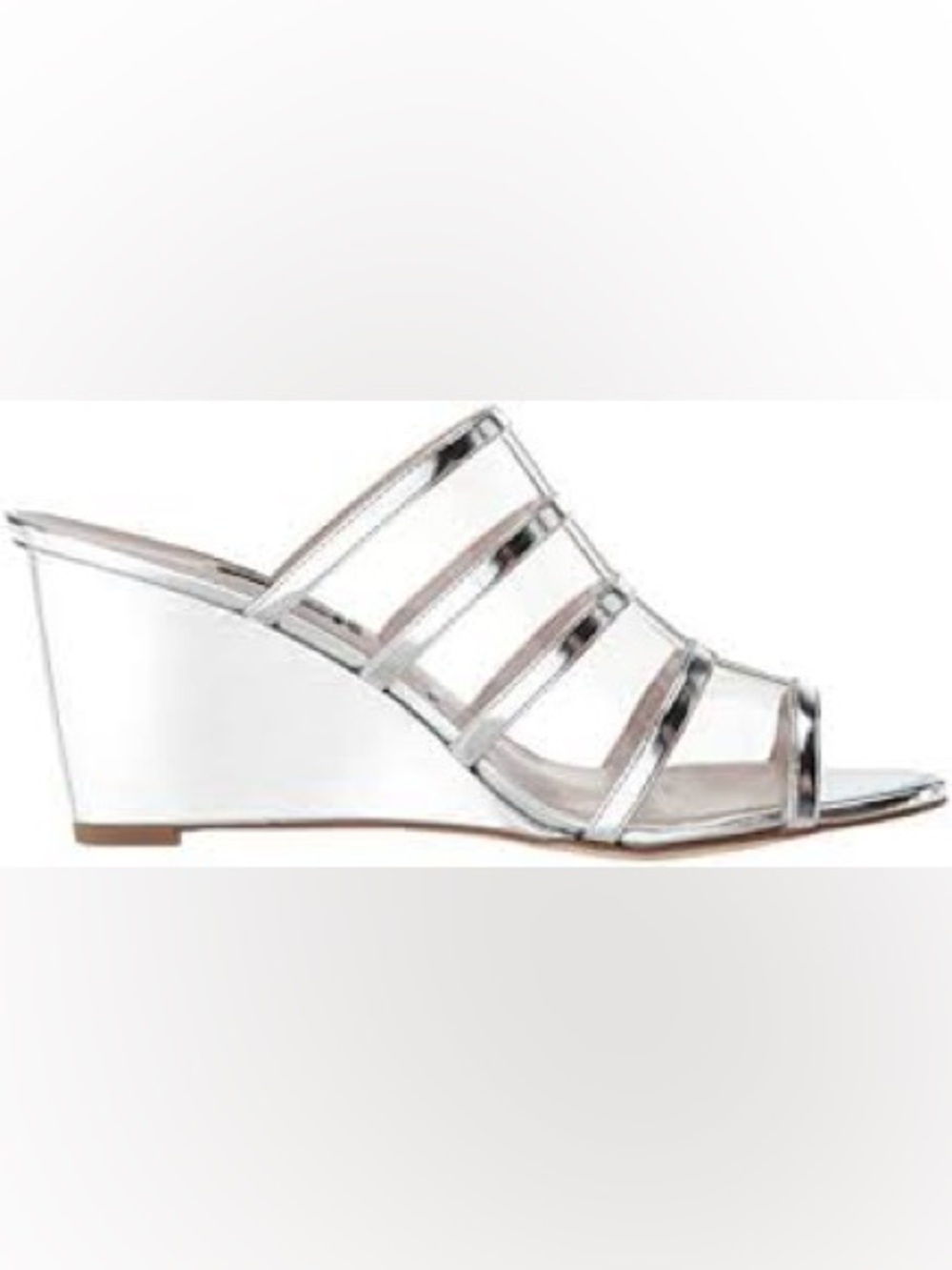 Nine West Silver Metallic Strappy Wedge heels - Picture 5 of 7